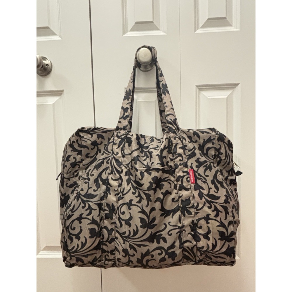 NWT Reisenthel Damask Print Mini Maxi Touring Bag Large  Brown Cream 19x16x8